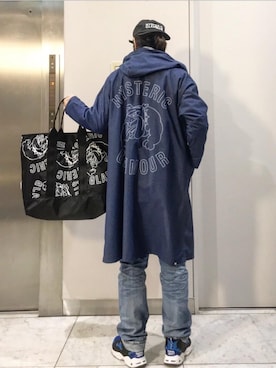 「HYSTERIC GLAMOUR（ヒステリックグラマー）のアイテム（モッズコート）」を使った、yamaguchi.fさん（メンズ・171cm）の冬コーディネート