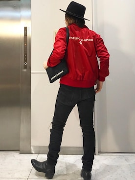 「バッグ」｜「アイテム（ナイロンジャケット）」を使った、yamaguchi.fさん（メンズ・171cm）の冬コーディネート