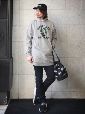 「HYSTERIC GLAMOUR（ヒステリックグラマー）のアイテム（ワンピース/ドレス）」を使った、yamaguchi.fさん（メンズ・171cm）の冬コーディネート