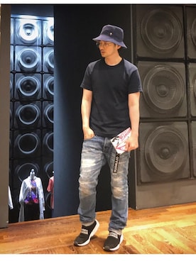 「アイテム（ポーチ、ホワイト系）」を使った、yamaguchi.fさん（メンズ・171cm）の春コーディネート