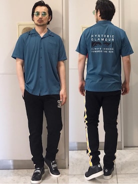 「スポーツ」｜「アイテム（ポロシャツ）」を使った、yamaguchi.fさん（メンズ・171cm）の春コーディネート