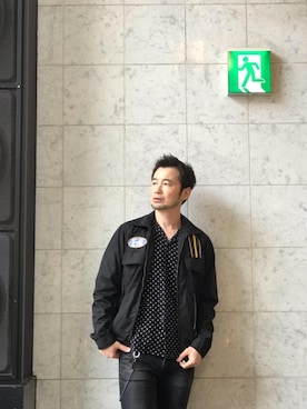 「レーヨンシャツ」｜「アイテム（ブルゾン）」を使った、yamaguchi.fさん（メンズ・171cm）の夏コーディネート