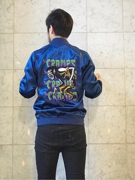 「スキニー」｜「アイテム（スカジャン）」を使った、yamaguchi.fさん（メンズ・171cm）の夏コーディネート