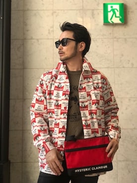 「アイテム（カバーオール、レッド系）」を使った、yamaguchi.fさん（メンズ・171cm）の秋コーディネート