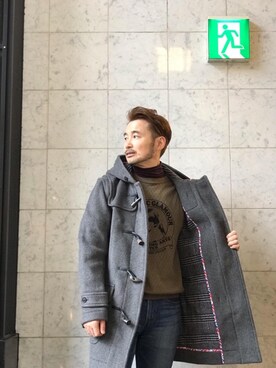 「コラボレーション」｜「アイテム（ダッフルコート）」を使った、yamaguchi.fさん（メンズ・171cm）の秋コーディネート