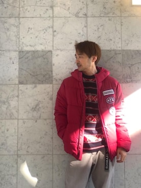 「HYSTERIC GLAMOUR（ヒステリックグラマー）のGIRLS BORDER総柄ジャカード リブ付Tシャツ（Tシャツ/カットソー）」を使った、yamaguchi.fさん（メンズ・171cm）の冬コーディネート