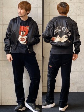 「ブルゾン」｜「アイテム（スカジャン）」を使った、yamaguchi.fさん（メンズ・171cm）の冬コーディネート
