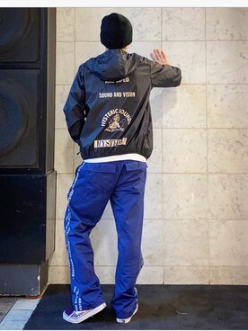 「ナイロンパーカー」｜「アイテム（ニットキャップ/ビーニー）」を使った、yamaguchi.fさん（メンズ・171cm）の春コーディネート