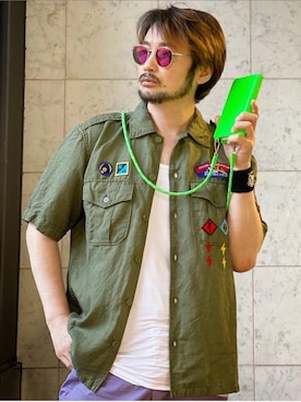 「ワッペン」｜「アイテム（PC・スマホグッズ/家電）」を使った、yamaguchi.fさん（メンズ・171cm）の夏コーディネート