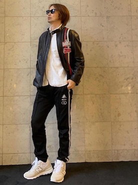 「HYSTERIC GLAMOUR（ヒステリックグラマー）のアイテム（ライダースジャケット）」を使った、yamaguchi.fさん（メンズ・171cm）の秋コーディネート