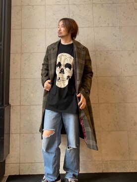 「ロンt」｜「アイテム（その他アウター）」を使った、yamaguchi.fさん（メンズ・171cm）の秋コーディネート