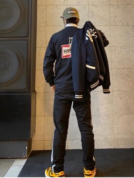 「ロンt」｜「アイテム（スタジャン）」を使った、yamaguchi.fさん（メンズ・171cm）の冬コーディネート