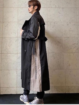 「HYSTERIC GLAMOUR（ヒステリックグラマー）のアイテム（トレンチコート）」を使った、yamaguchi.fさん（メンズ・171cm）の冬コーディネート