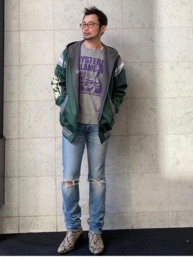 「ﾋﾞｯｸﾞｼﾙｴｯﾄ」｜「アイテム（ジャケット/アウター）」を使った、yamaguchi.fさん（メンズ・171cm）の冬コーディネート