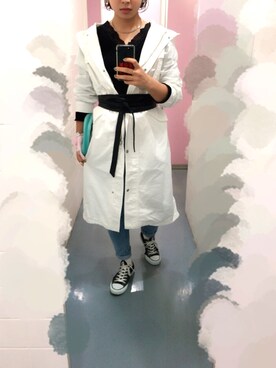 「オールスター」｜「アイテム（モッズコート）」を使った、あかねさん（レディース・161cm）の冬コーディネート