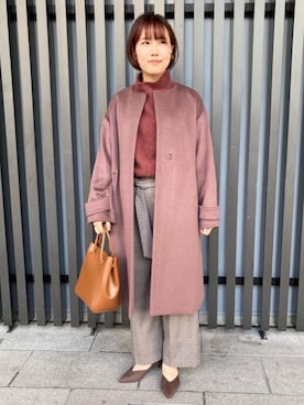 「一押しのアウタースタイル」｜「アイテム（アクセサリー）」を使った、トツさん（レディース・162cm）の冬コーディネート