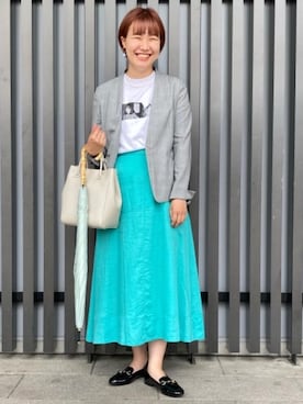 「ビジネス」｜「アイテム（レインシューズ）」を使った、トツさん（レディース・162cm）の春コーディネート