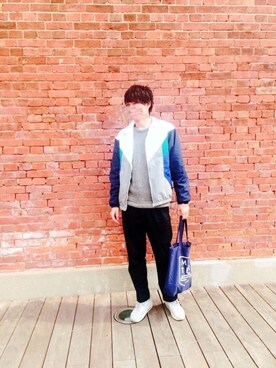 「MR.GENTLEMAN（ミスタージェントルマン）のアイテム（ナイロンジャケット）」を使った、shushunさん（メンズ・179cm）の春コーディネート