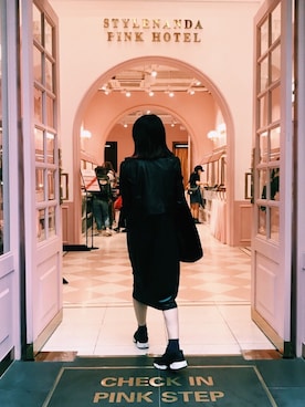 「MURUA（ムルーア）のアイテム（ライダースジャケット）」を使った、yuさん（レディース・161cm）の秋コーディネート