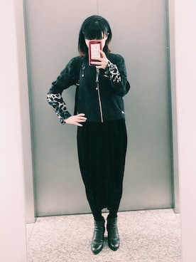 「オーガンジー」｜「アイテム（スタジャン）」を使った、yuさん（レディース・161cm）の春コーディネート