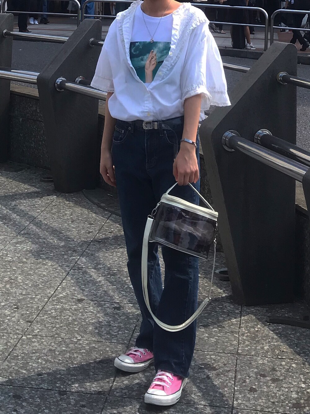 「秋のコーデ、おしゃれさんと繋がりたい、ショルダーバッグ、古着、古着MIX」｜「ohpealのアイテム（ショルダーバッグ、ブラック系）」を使った、iam__kotoさん（レディース・150cm）の秋コーディネートの1枚目の写真