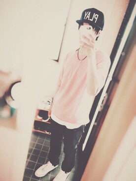 「UNKNOWN.（アンノウン）のアイテム（帽子）」を使った、Ryosukeさん（メンズ・175cm）の春コーディネート