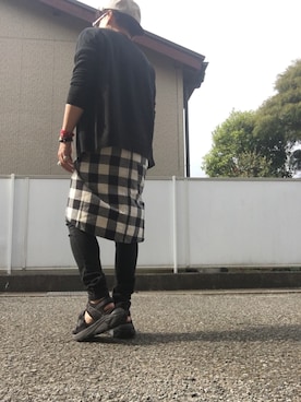 「glamb（グラム）のアイテム（サンダル）」を使った、malibuさん（メンズ・163cm）の春コーディネート