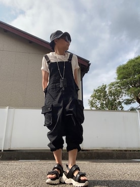 「glamb（グラム）のアイテム（サロペット/オーバーオール）」を使った、malibuさん（メンズ・163cm）の夏コーディネート
