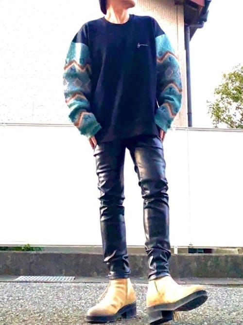 PU leather pants / ピーユーレザーパンツ（デニムパンツ