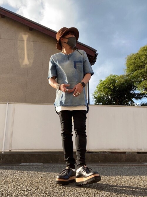glamb グラム　ブライアンニットデニムシャツ　サイズ3 glamb グラム Brian Knit Denim Shirt ブライアン ニットデニム