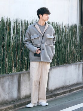 「SMELLY（スメリー）のアイテム（バッグ）」を使った、akiiiiさん（メンズ・181cm）の冬コーディネート