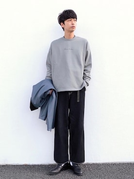 「スウエット」｜「アイテム（その他アウター）」を使った、akiiiiさん（メンズ・181cm）の冬コーディネート