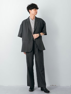 「春めきシューズ」｜「アイテム（その他アウター）」を使った、akiiiiさん（メンズ・181cm）の春コーディネート