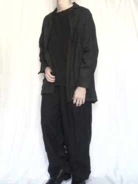 「Y's（ワイズ）のアイテム（ノーカラージャケット）」を使った、古着屋-shiro-さん（メンズ・170cm）の春コーディネート