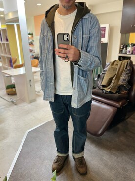 ブーツ グレー系 を使った ワークスタイル のメンズ人気ファッションコーディネート Wear