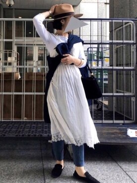 「SOMETHING（サムシング）のアイテム（ジャケット/アウター）」を使った、mamuさん（レディース・156cm）の秋コーディネート