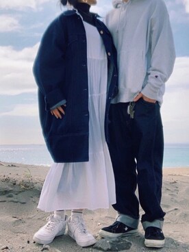 「SOMETHING（サムシング）のアイテム（ジャケット/アウター）」を使った、mamuさん（レディース・156cm）の春コーディネート