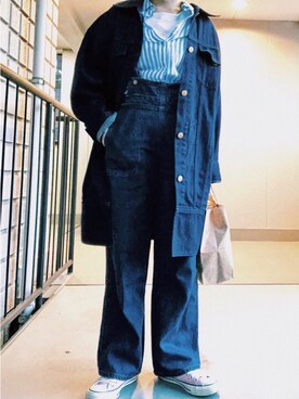 「SOMETHING（サムシング）のアイテム（ジャケット/アウター）」を使った、mamuさん（レディース・156cm）の春コーディネート