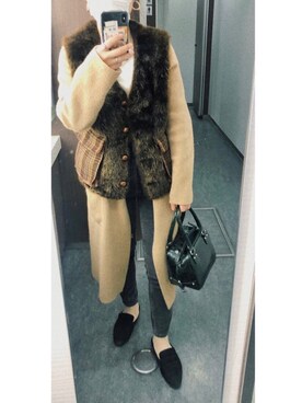 「ISSEY MIYAKE（イッセイミヤケ）のアイテム（その他アウター）」を使った、mamuさん（レディース・156cm）の秋コーディネート