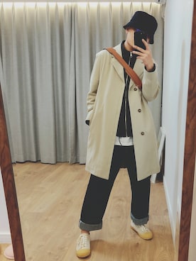 「アイテム（トレンチコート）」を使った、Nikokoさん（メンズ・175cm・20代）の春コーディネート