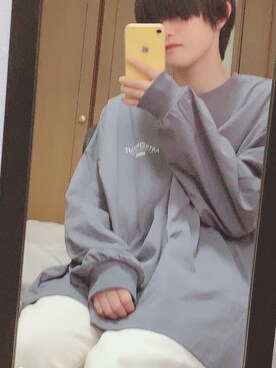 「SpRay（スプレイ）のアイテム（Tシャツ/カットソー、グレー系）」を使った、みゆきちさん（レディース・163cm）の秋コーディネート