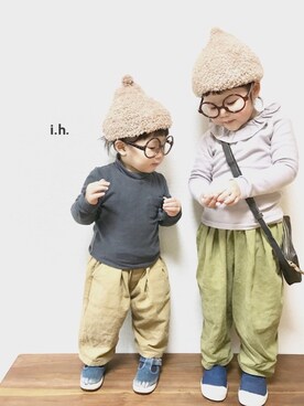 「もけもけ」｜「アイテム（その他）」を使った、ihiさん（キッズ・90cm）の冬コーディネート