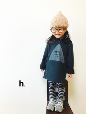 「もけもけ」｜「アイテム（その他）」を使った、ihiさん（キッズ・90cm）の秋コーディネート