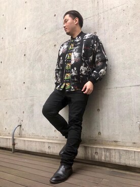 「アロハシャツ」｜「アイテム（ブルゾン）」を使った、kaz0183さん（メンズ・175cm）の春コーディネート