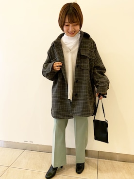 「LOWRYS FARM（ローリーズファーム）のストレッチヒールブーツ　851418（ブーツ）」を使った、これとすさん（レディース・150cm）の秋コーディネート