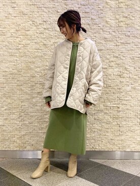 「LOWRYS FARM（ローリーズファーム）のストレッチヒールブーツ　851418（ブーツ）」を使った、これとすさん（レディース・150cm）の冬コーディネート