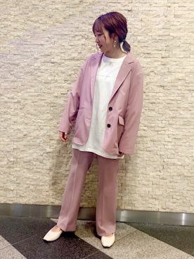 「LOWRYS FARM（ローリーズファーム）のセンタープレスカラーフレアパンツ　870189（その他パンツ）」を使った、これとすさん（レディース・150cm）の春コーディネート