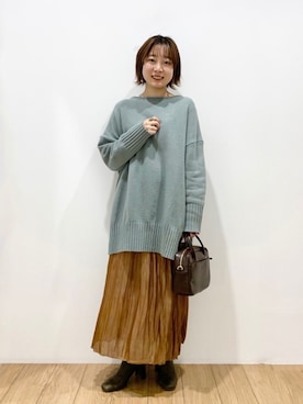 「ミントグリーン」｜「アイテム（ボストンバッグ）」を使った、これとすさん（レディース・150cm）の冬コーディネート