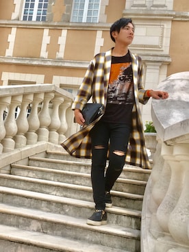 「GIUSEPPE ZANOTTI DESIGN（ジュゼッペザノッティデザイン）のアイテム（スリッポン）」を使った、anhさん（メンズ・178cm）の秋コーディネート