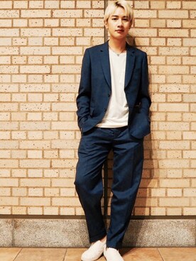 「Paul Smith（ポールスミス）のアイテム（セットアップ）」を使った、anhさん（メンズ・178cm）の秋コーディネート